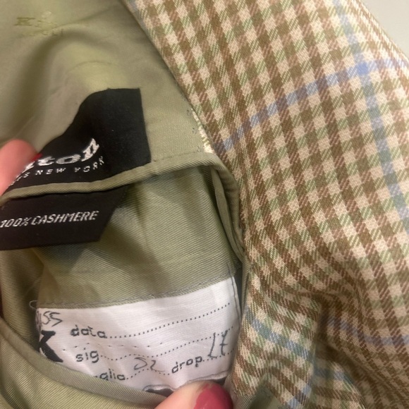 Men's Kiton tan and light blue 100% cashmere blazer! Classic! 52, 7L (US 42) - Picture 8 of 14